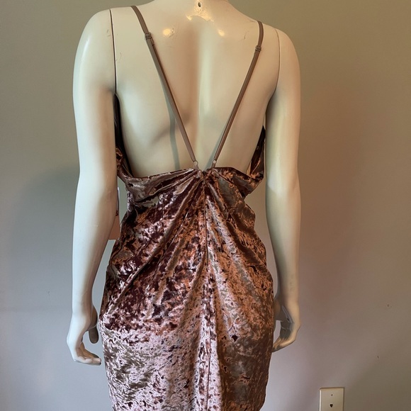 Gianni Bini Velvet Wrap Brown Mini Dress Size L - Picture 6 of 7